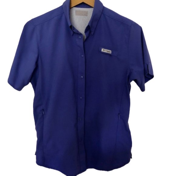 Columbia Tops - Columbia Tamiami PFG Active/Fishing Shirt Purple - M